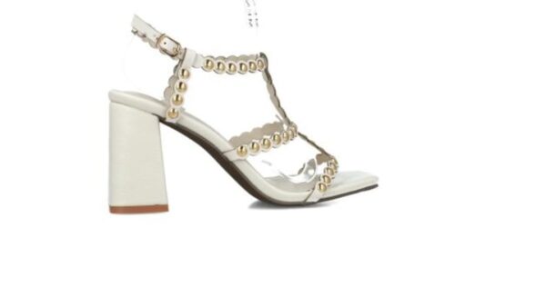 Zapato de vestir blanco taco alto mujer, calzado de mujer.