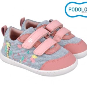 Zapatos jeans vaquero con dibujos, rosa y rosa palo.