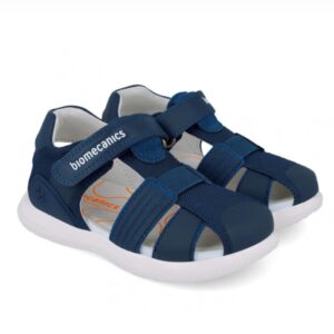 Zapato de tira con velcro, azul.